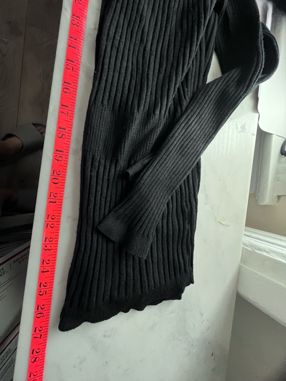 VIP Black Minimalist casual Ribbed basic V-Neck Button Cardigan S - Picture 3 of 7